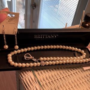 Brittany sterling collection pearls with matching earrings